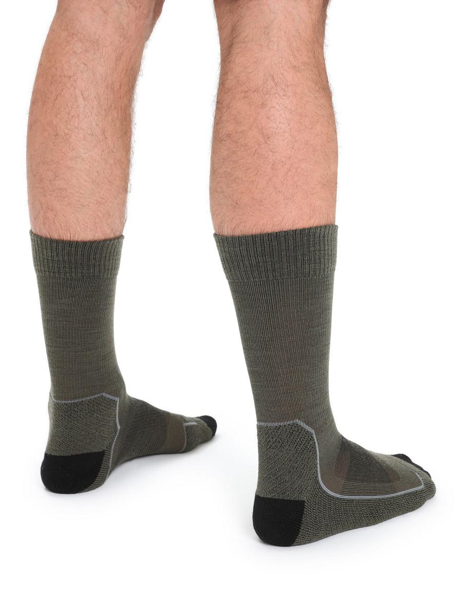 Loden / Black Icebreaker Merino Hike+ Light Crew Men's Socks | AU 1042FDNM